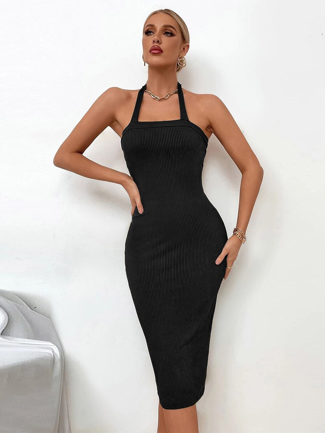 Buy StyleCast Halter Neck Bodycon Midi Dress - Dresses for Women 23208984 | Myntra
