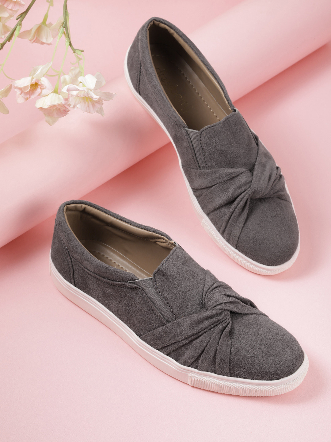 Buy DressBerry Women Grey Slip On Sneakers Casual Shoes for Women 2321286 Myntra