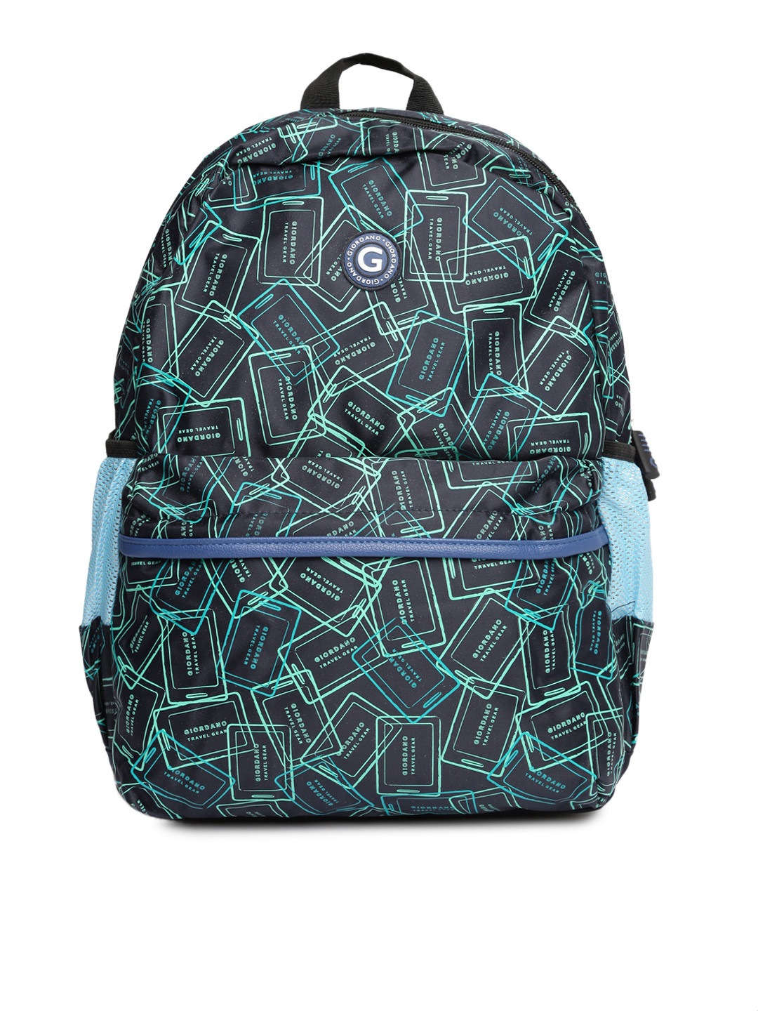 Buy GIORDANO Unisex Navy Blue Printed Backpack Backpacks for Unisex