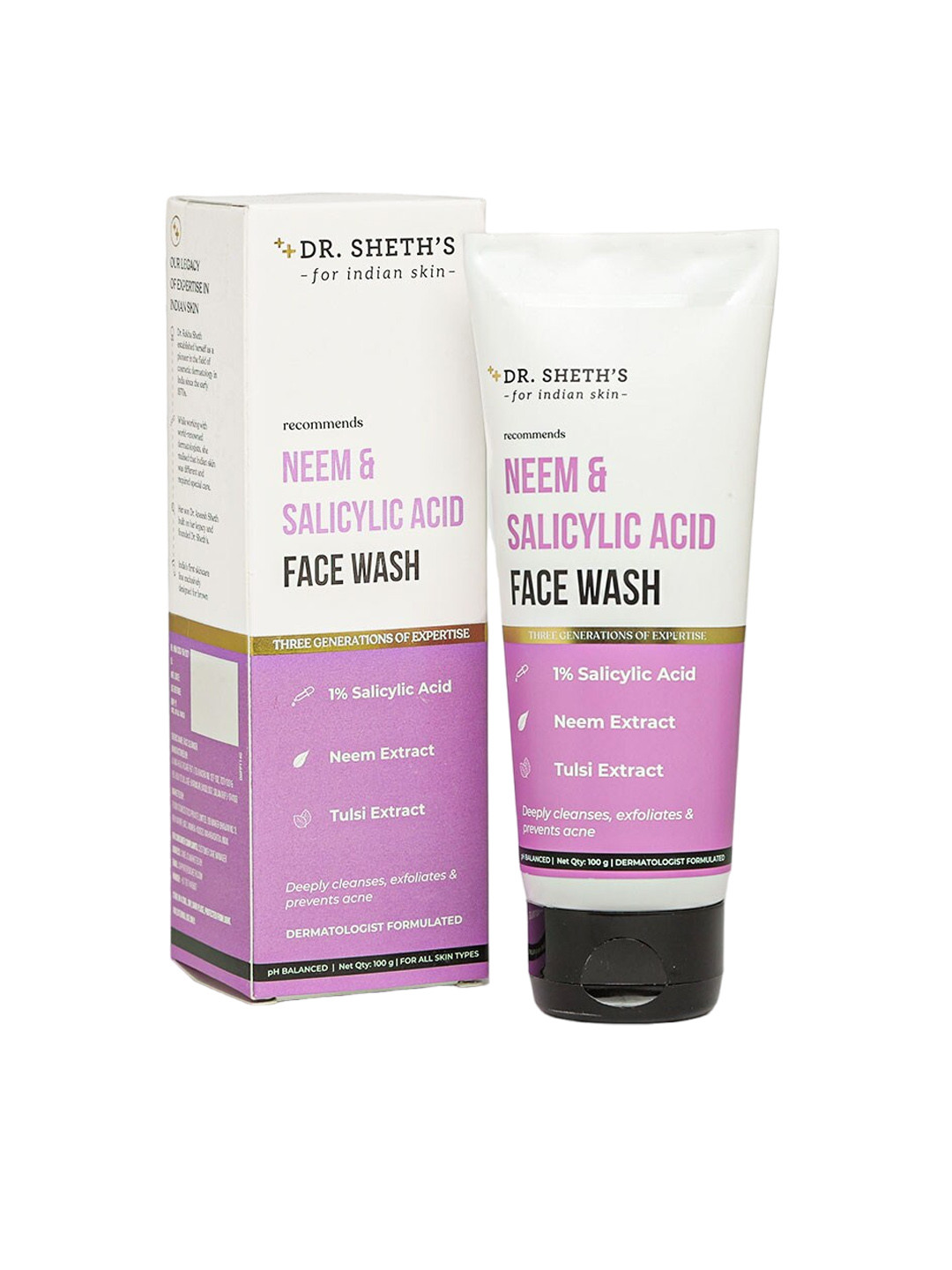 Buy DR. SHETHS Neem & Salicylic Acid Face Wash For Acne & Excess Oil 100g Face Wash And
