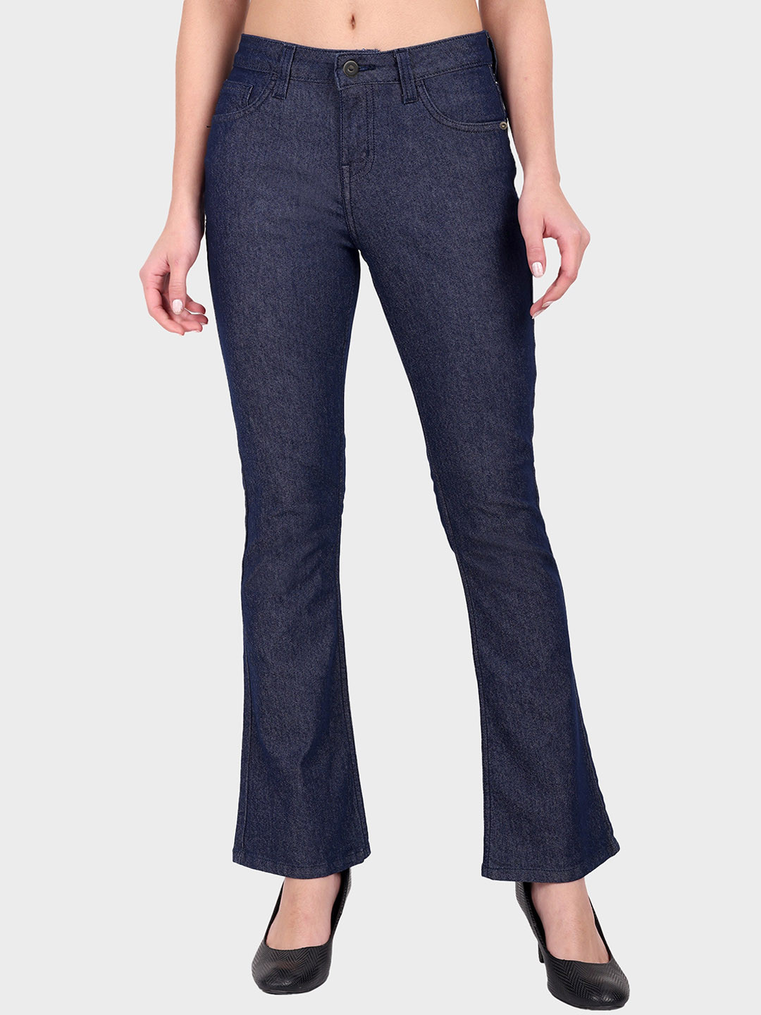 Buy Mast & Harbour Women Navy Blue Bootcut Stretchable Jeans Jeans
