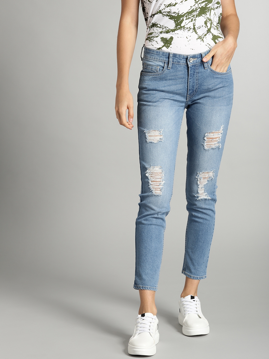 highly distressed jeans womens