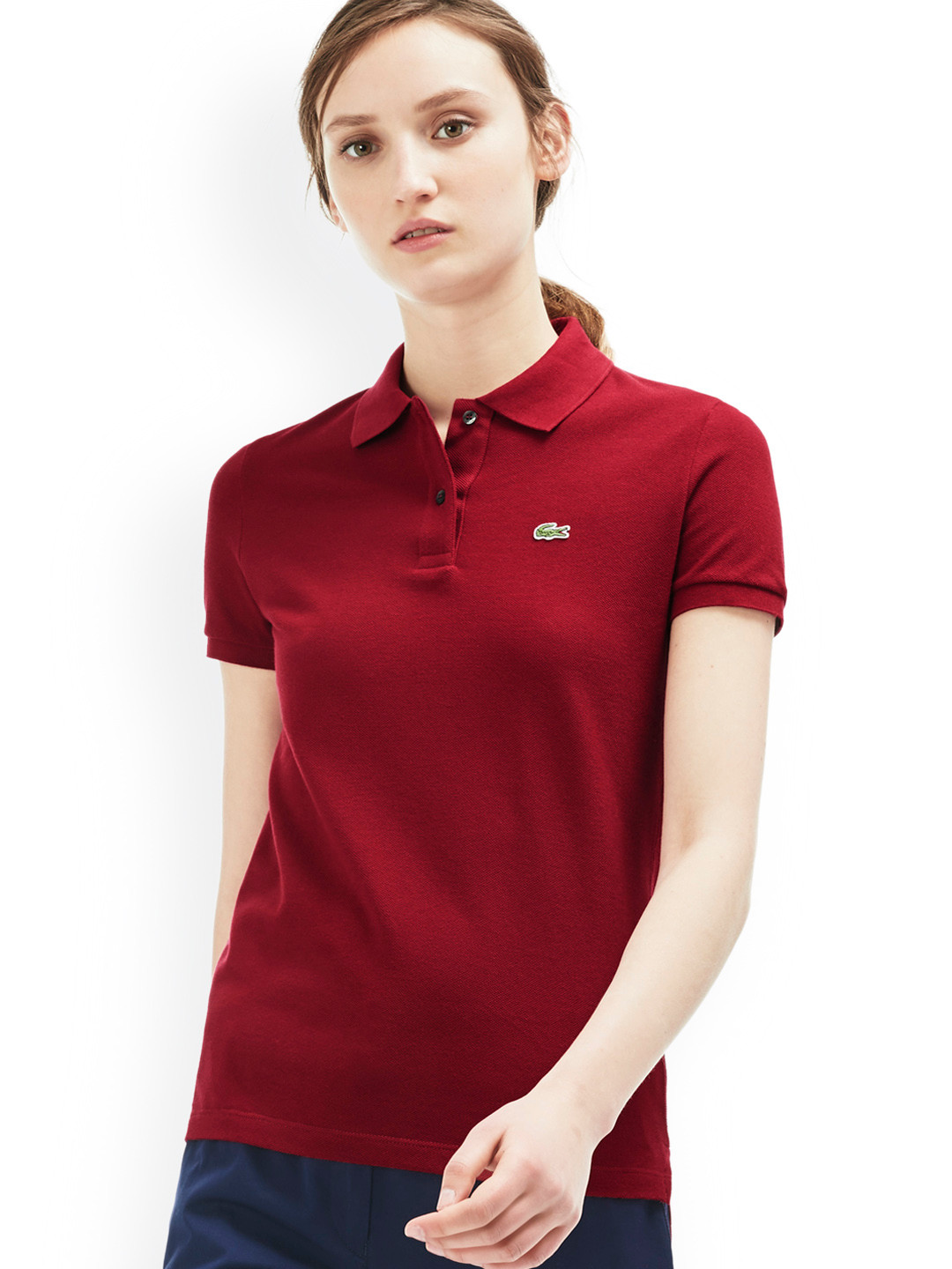 lacoste maroon t shirt
