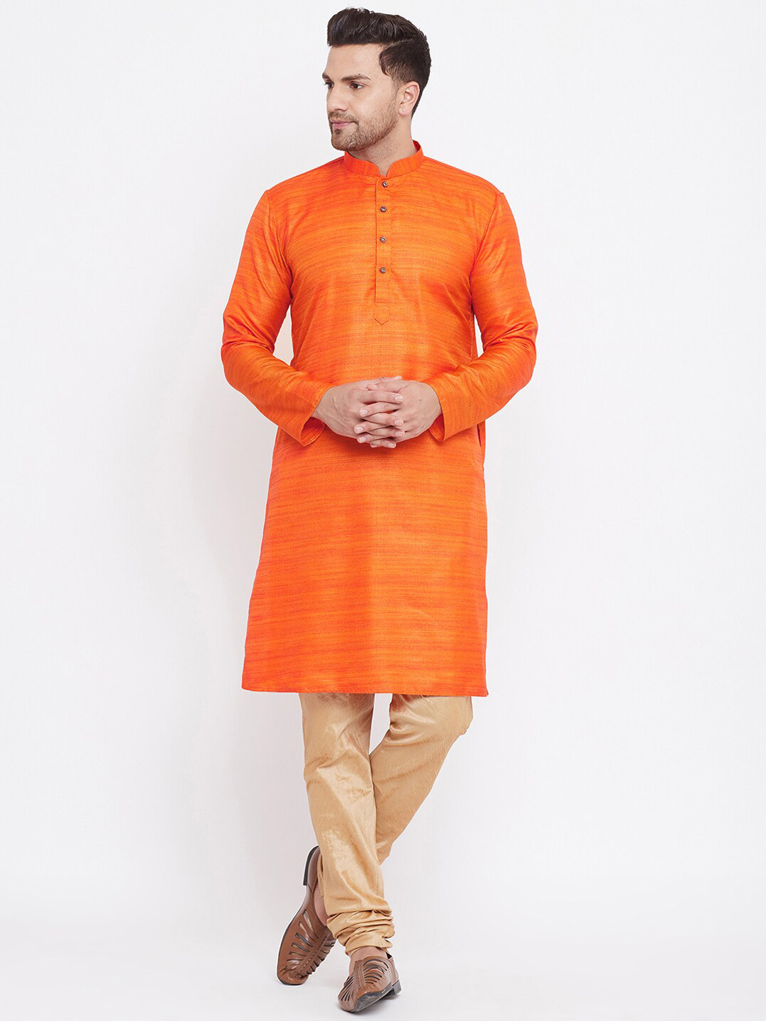 Buy VM Mandarin Collar Kurta With Churidar Kurta Sets for Men