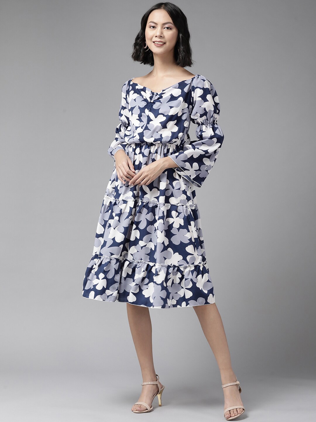 Buy Baesd Floral Print A Line Dress Dresses For Women 23245356 Myntra 9363