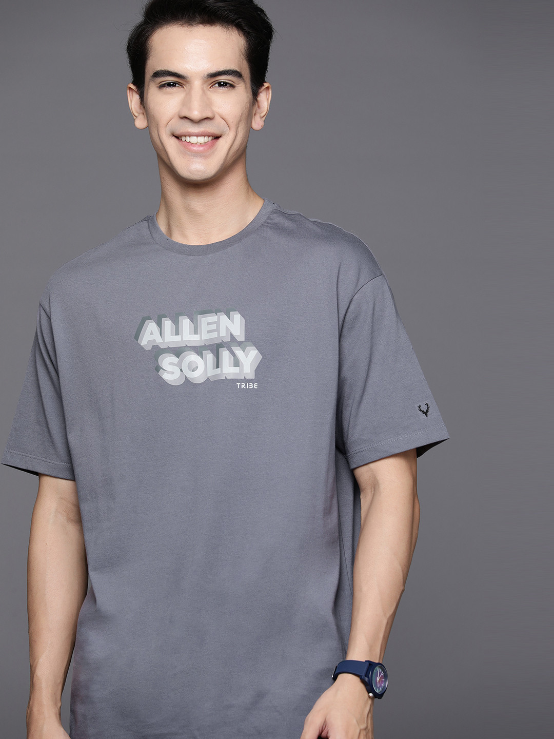 Buy Allen Solly Sport Brand Logo Printed Drop Shoulder Sleeves Pure