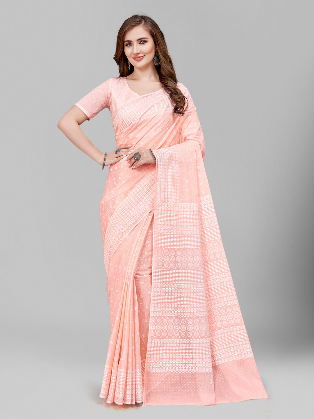 Raas Rani Pure Mul Cotton Mirrorwork Saree