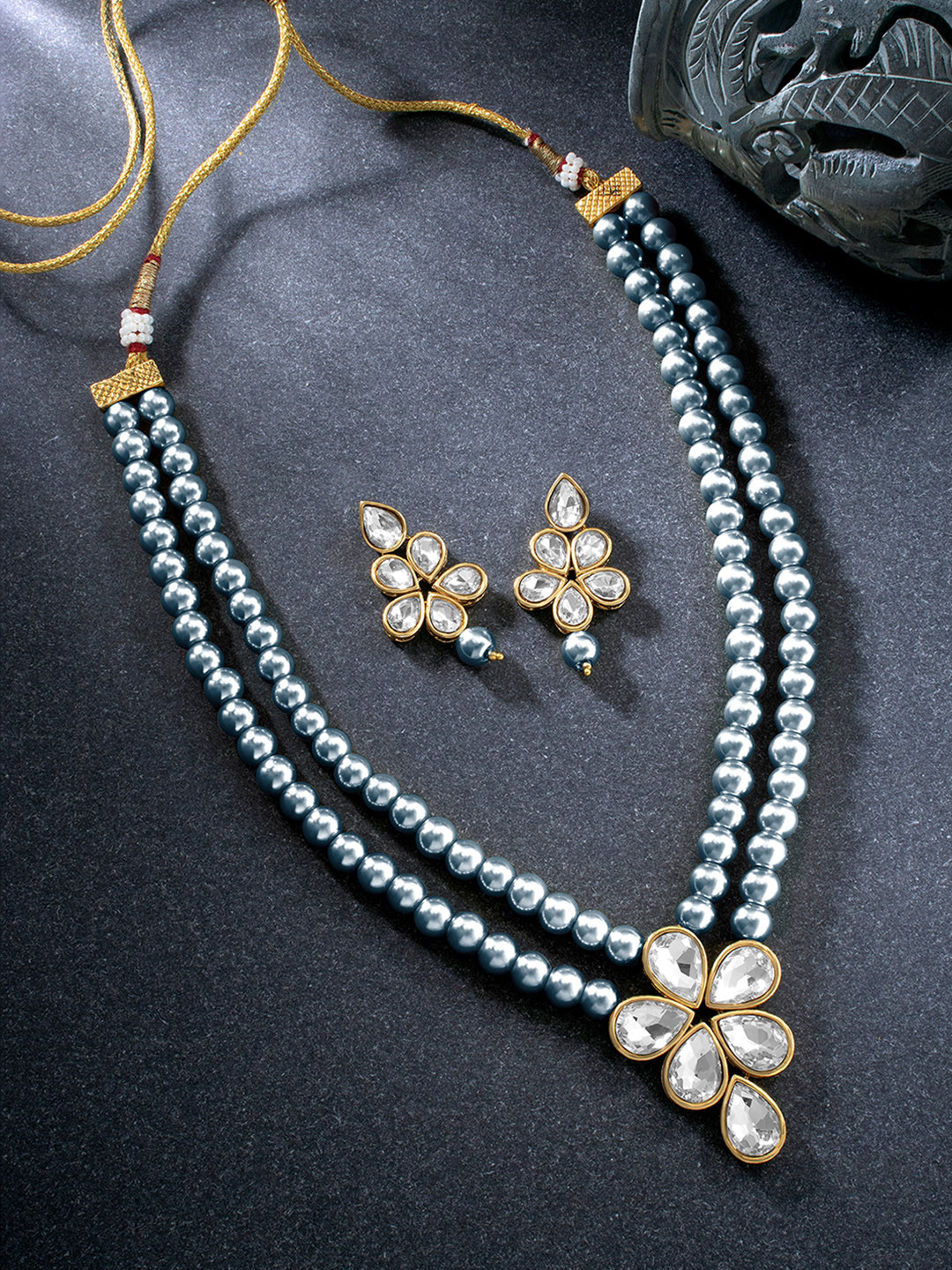 Buy Peora Gold Plated Artificial Beads Layered Jewellery Set