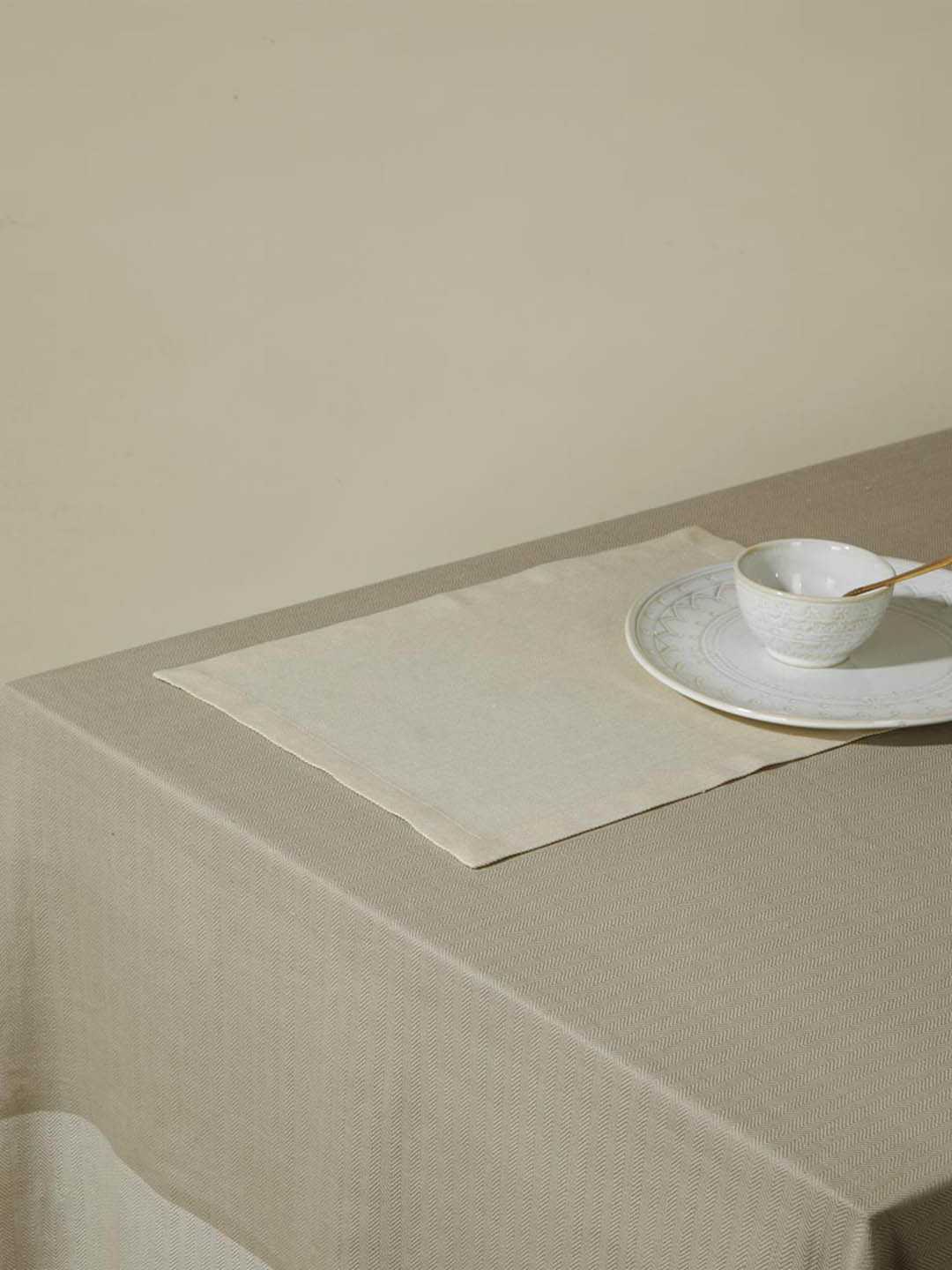 Buy Fabindia Dhaani Beige 6 Pieces Rectangular Table Placemats Table