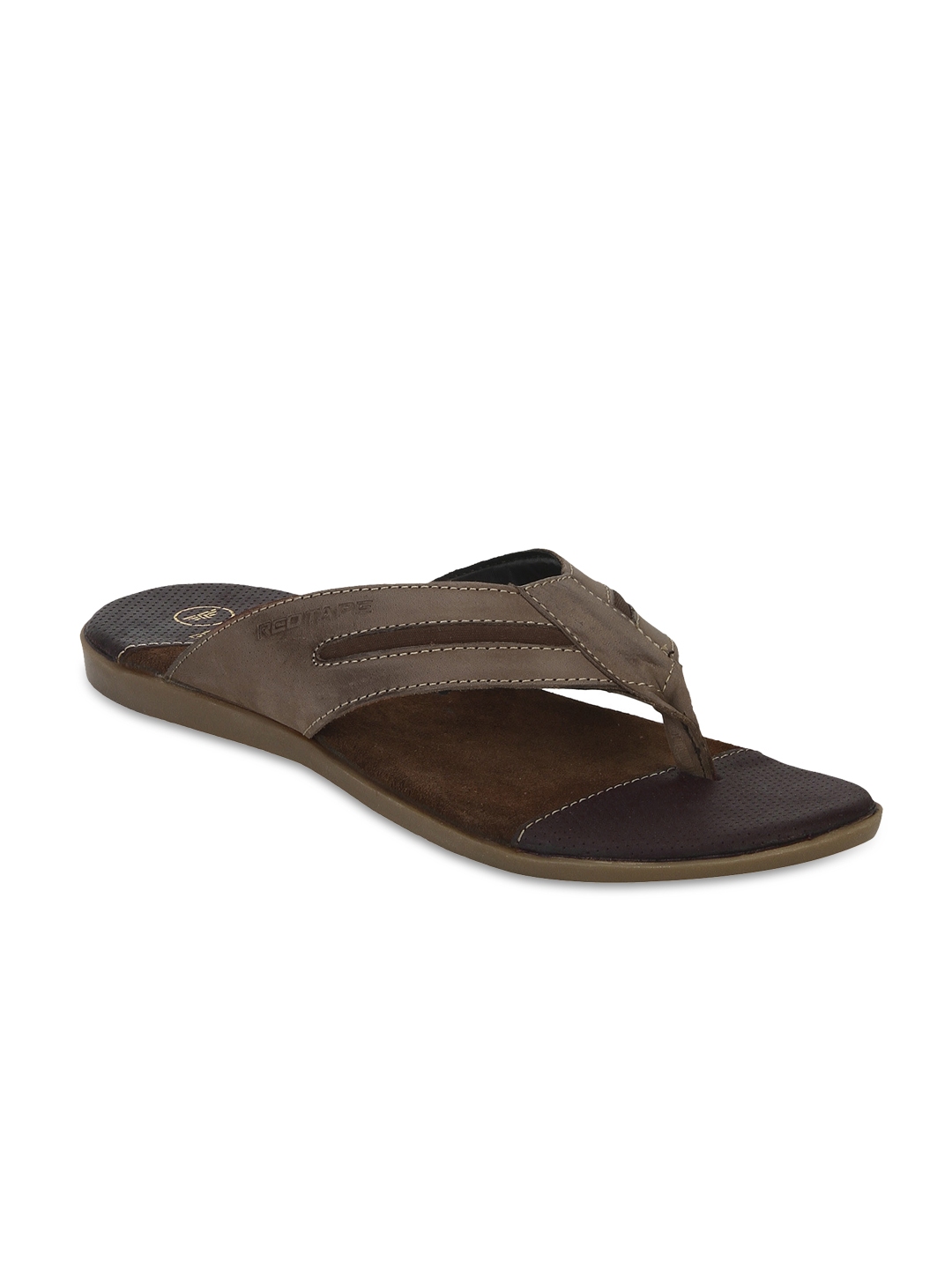 red tape leather chappals