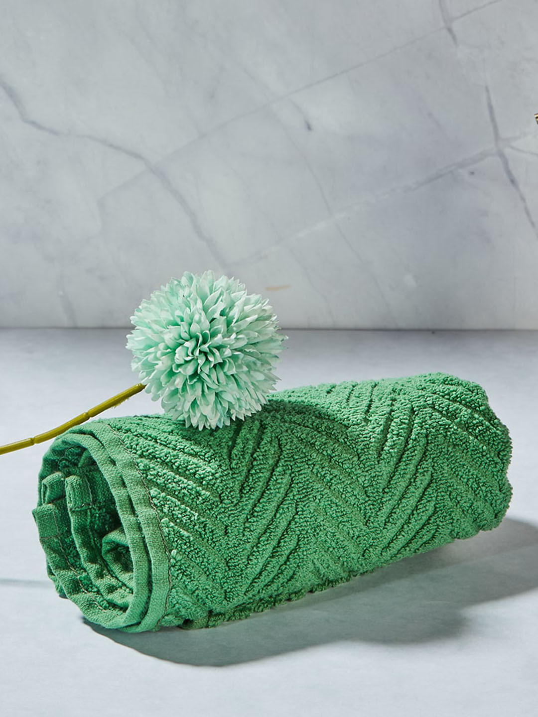 Buy Fabindia Mirh Green Cotton Hand Towel Hand Towels for Unisex