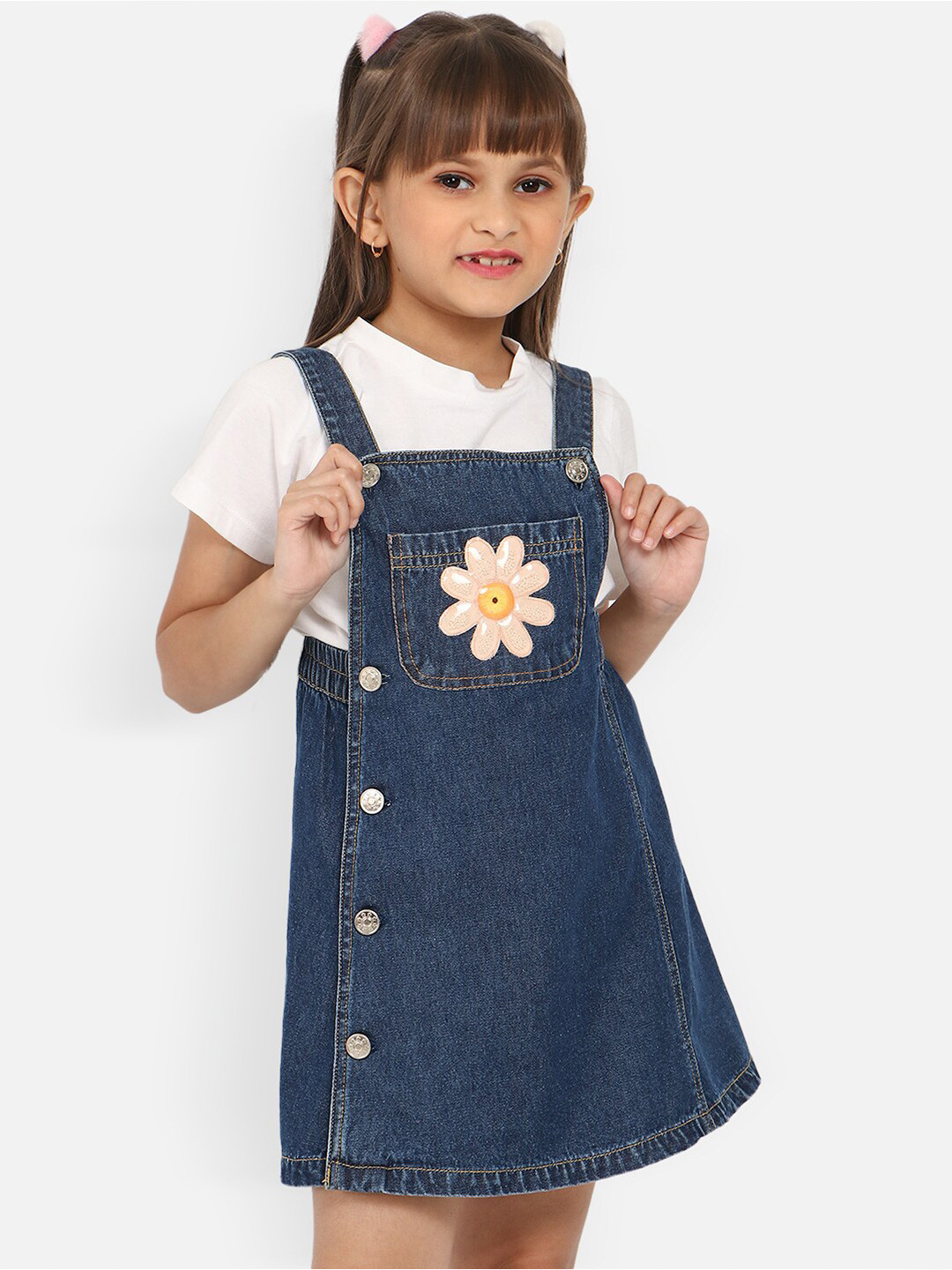 Nautinati Girls' 100% Cotton Unicorn, Cloud, Star Applique Fit & Flare Dress