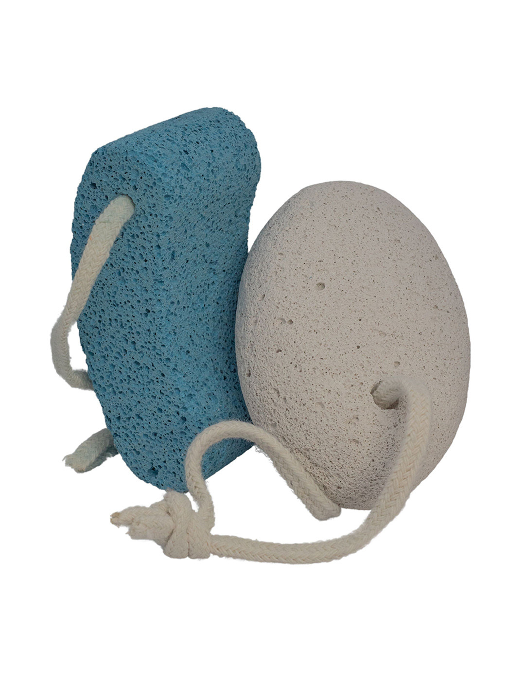 Buy ALLURE Set Of 2 Pumice Stones White & Blue Loofah Sponges And
