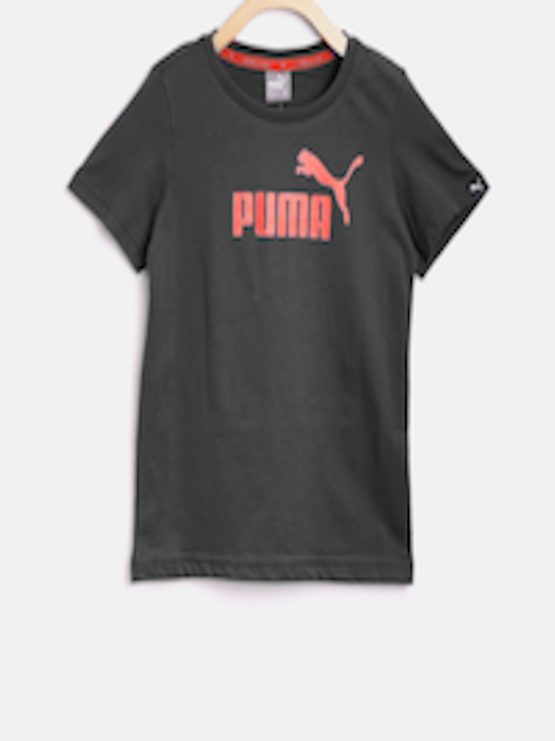 Buy Puma Boys Black ESS No.1 Printed Round Neck Pure Cotton T Shirt ...