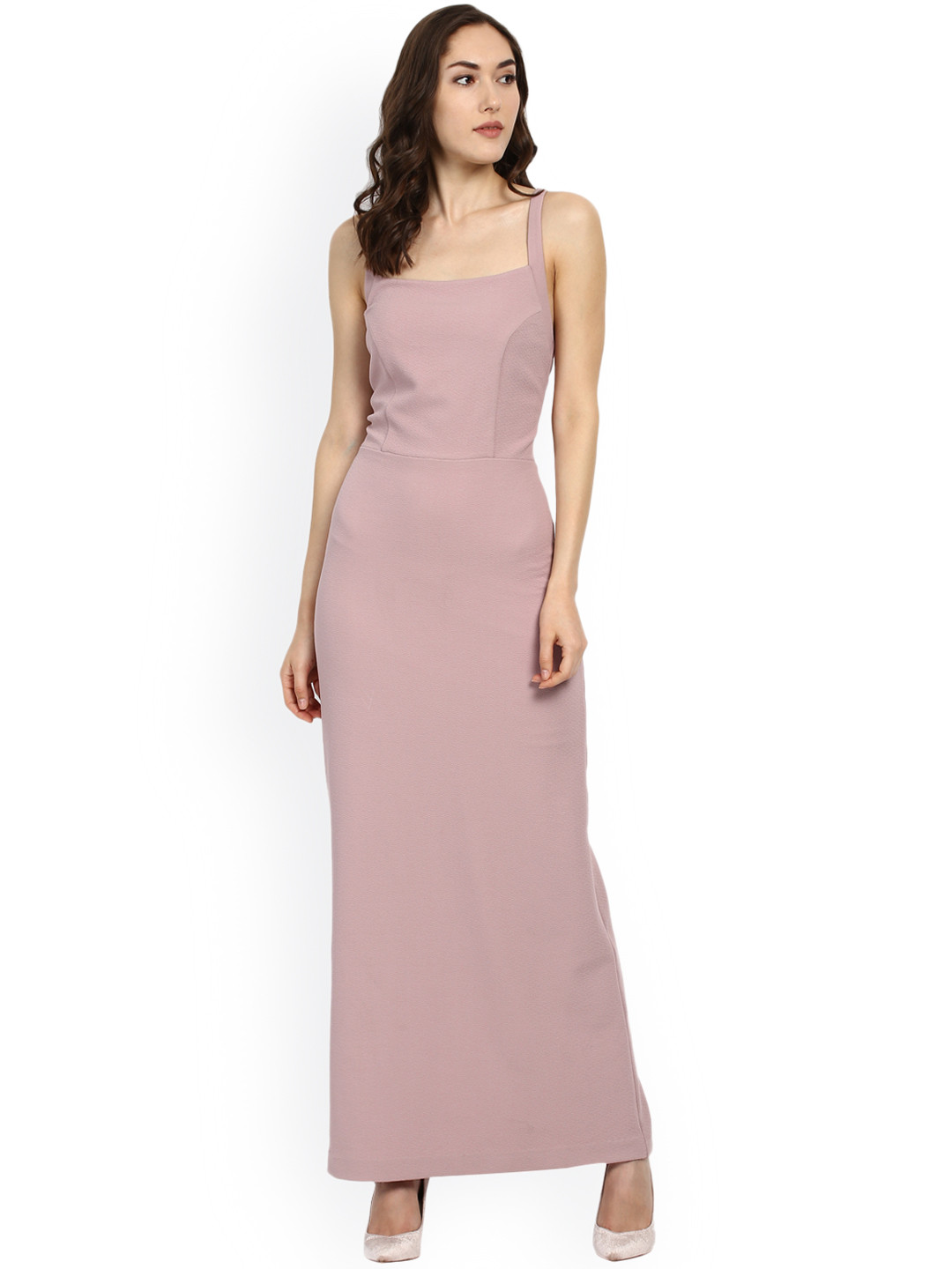 Buy Kazo Women Mauve Solid Maxi Dress Dresses for Women 2328467 Myntra