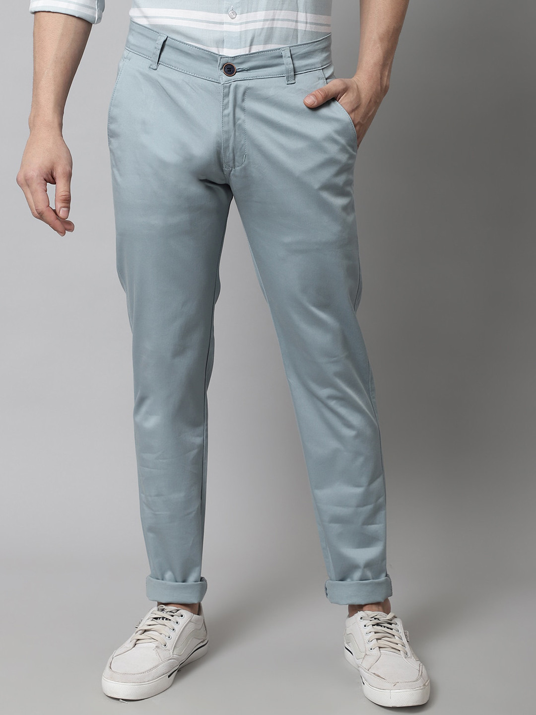 Buy Majestic Man Men Smart Slim Fit Easy Wash Chinos Trousers ...