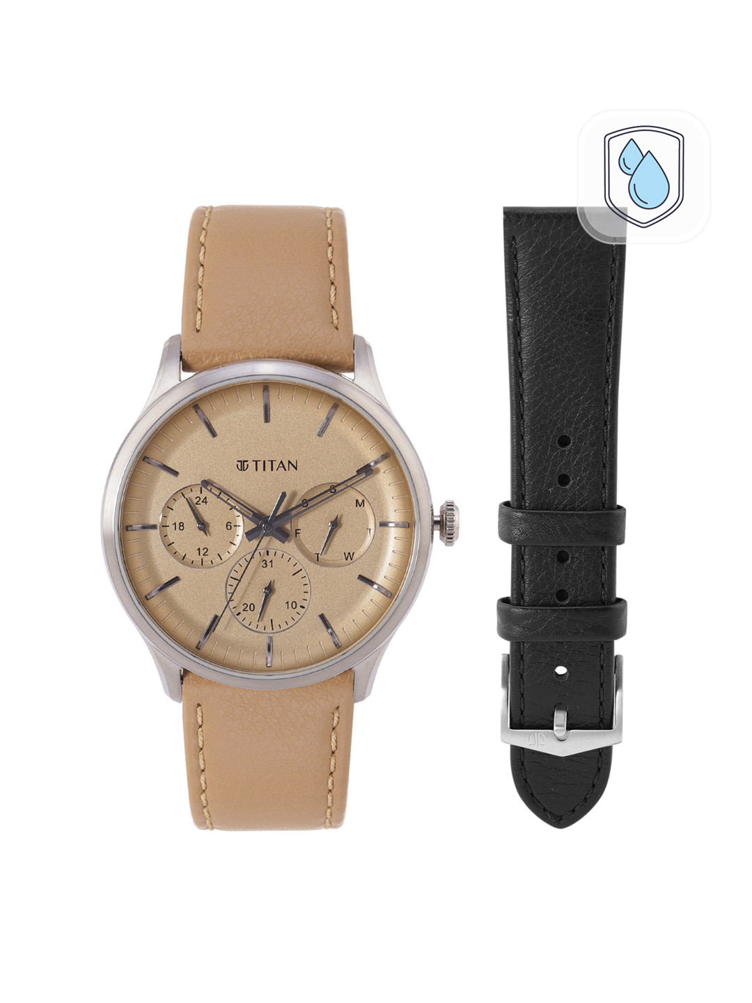 Buy Titan Men Leather Straps Analogue Watch NQ90125SL04 Watches for