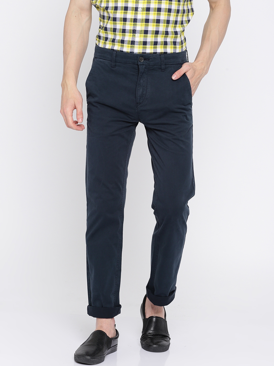 Buy Timberland Men Navy Slim Fit Solid Chinos - Trousers for Men ...
