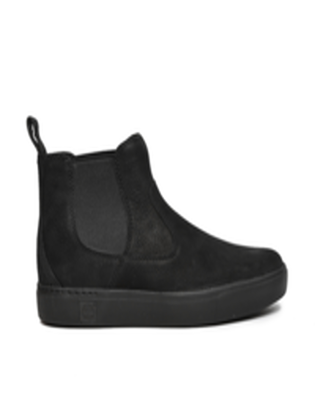 Buy Timberland Men Black AMHERST CHELSEA Leather Mid Top Flat Boots ...