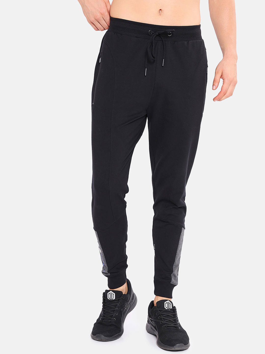 Buy Cultsport Men Contrast Panel Relaxed Tapered Fit Yoga Joggers