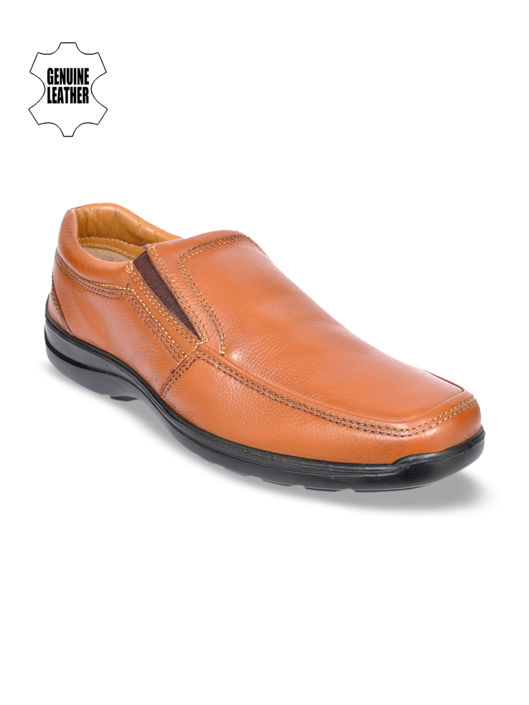 Buy Allen Cooper Men Tan Leather Semi Formal Slip Ons - Formal Shoes ...