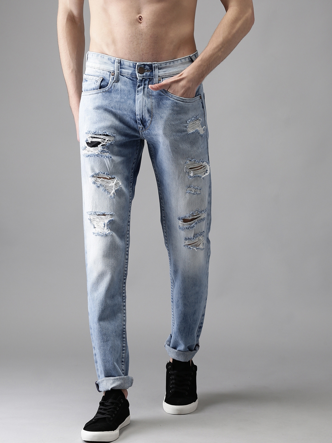 highly distressed jeans