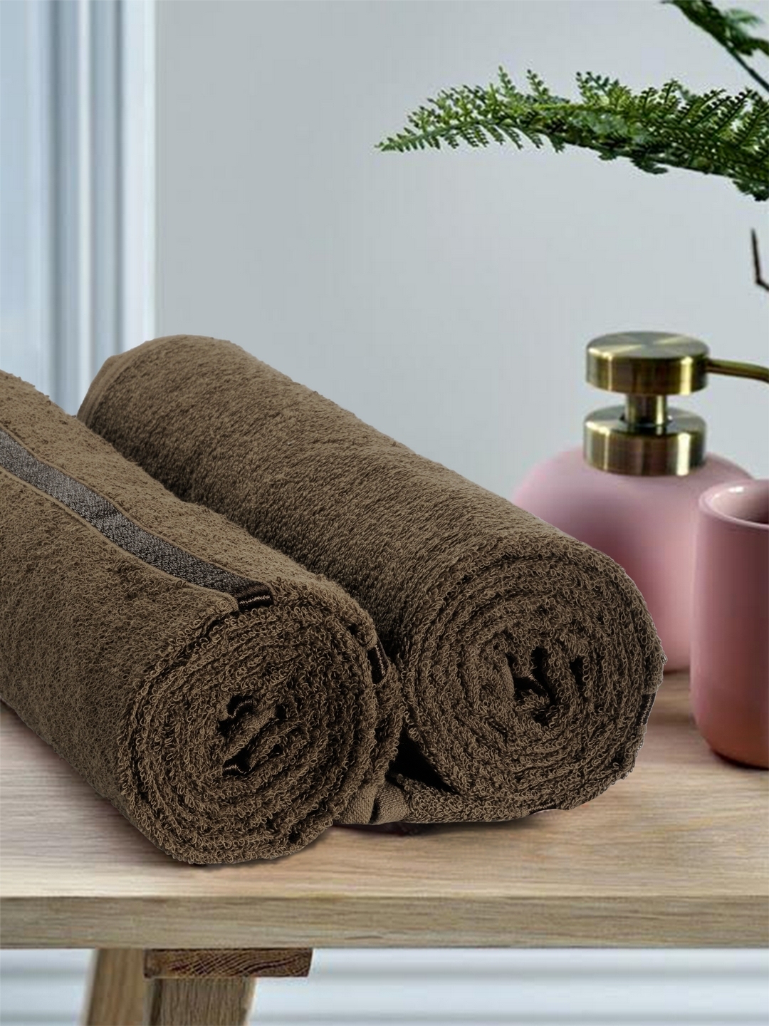 Buy Story@home Brown 100% Cotton Bath Towel Set Of 2 ...
