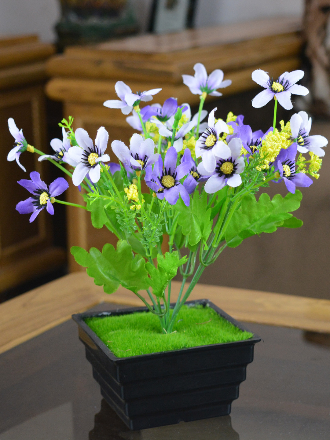 Buy Fancy Mart Artificial Daisy Flower Bush With Pot Artificial Flowers And Plants for Unisex Buy Fancy Mart Artificial Daisy Flower Bush With Pot Artificial Flowers And Plants for Unisex