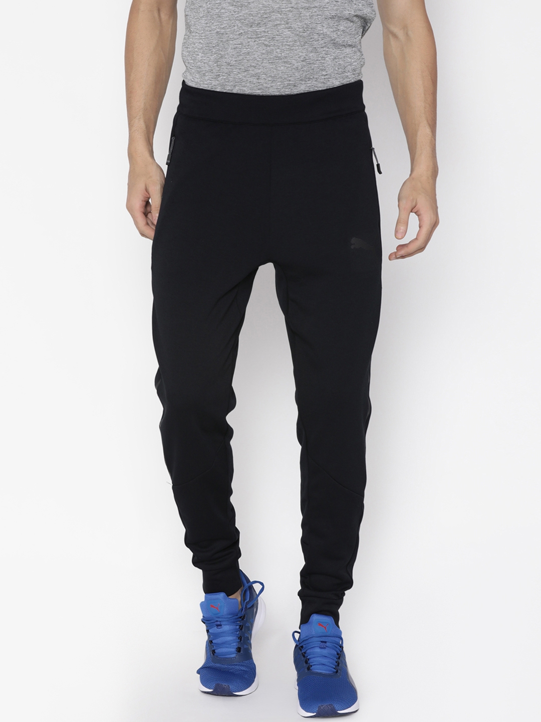 puma black joggers mens