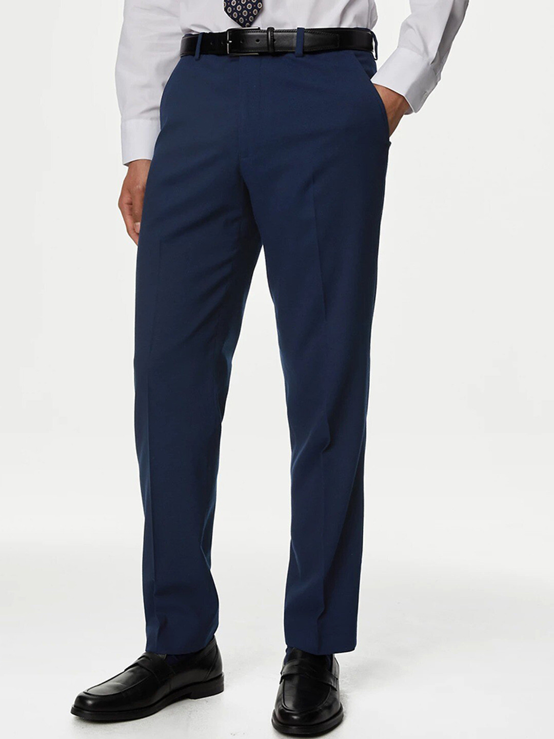 Buy Marks & Spencer Men Mid Rise Formal Trousers Trousers for Men