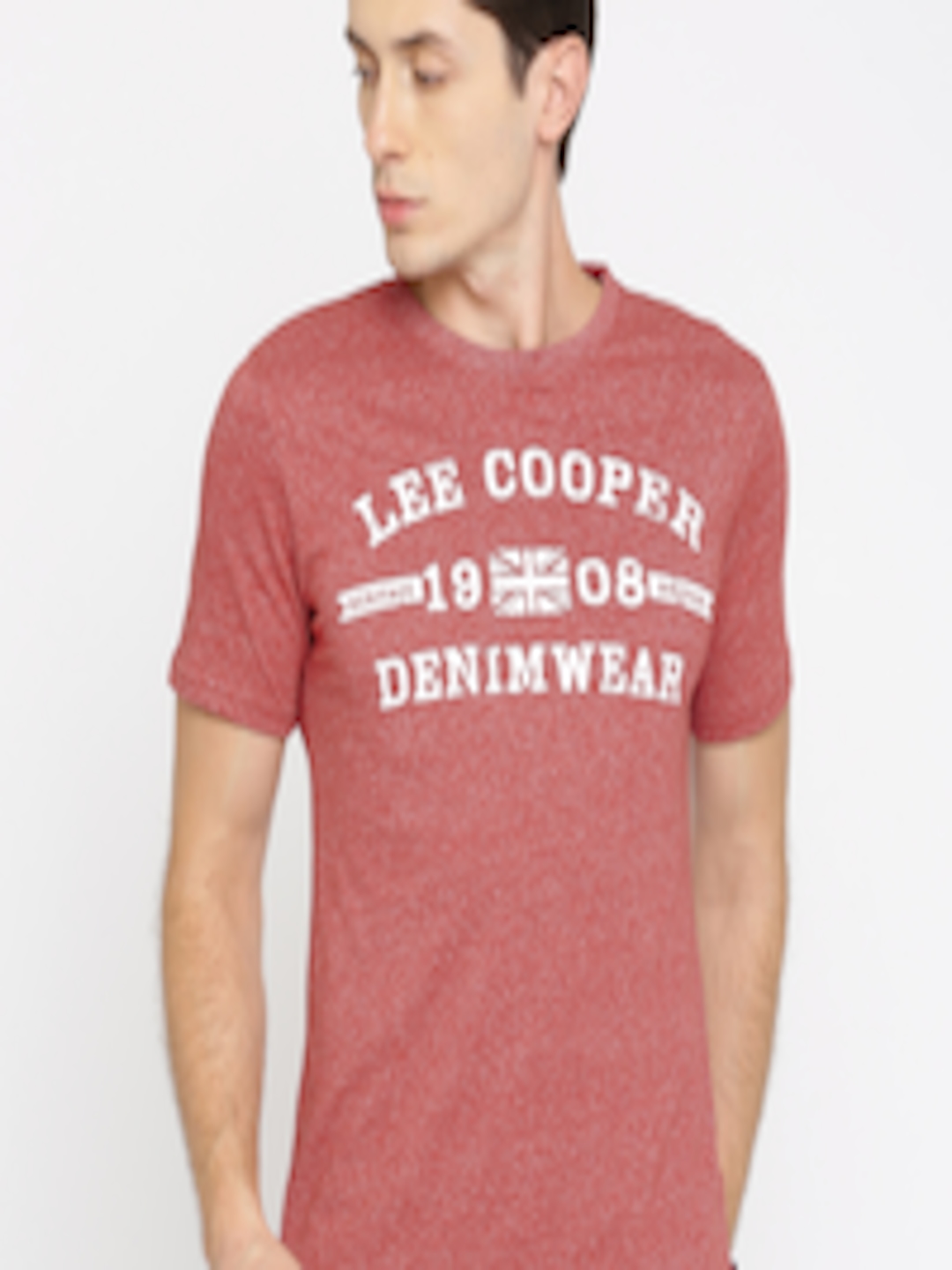 Buy Lee Cooper Men Red Printed Round Neck T Shirt - Tshirts for Men ...