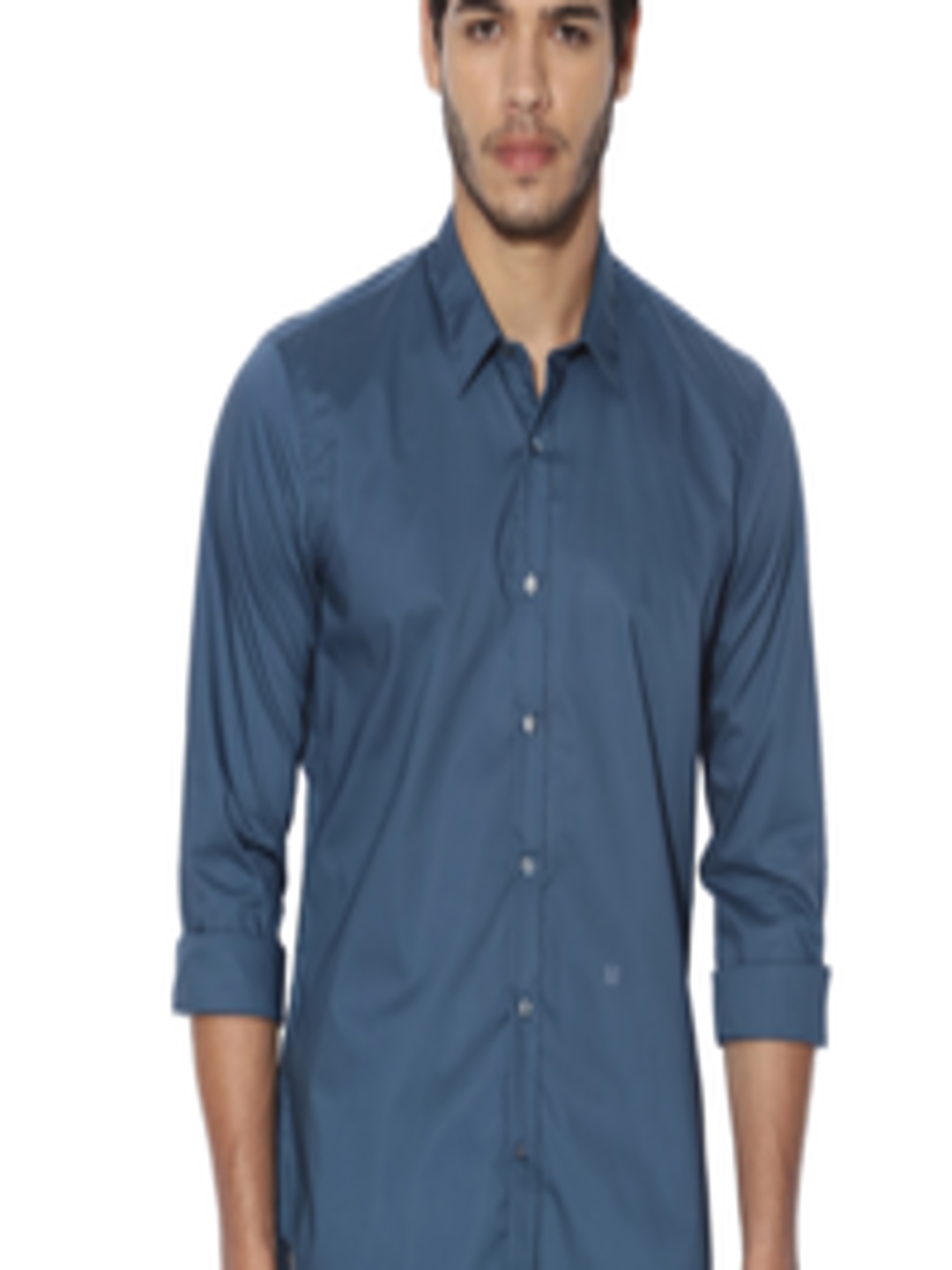 Buy RARE RABBIT Men Blue Slim Fit Solid Casual Shirt - Shirts for Men ...
