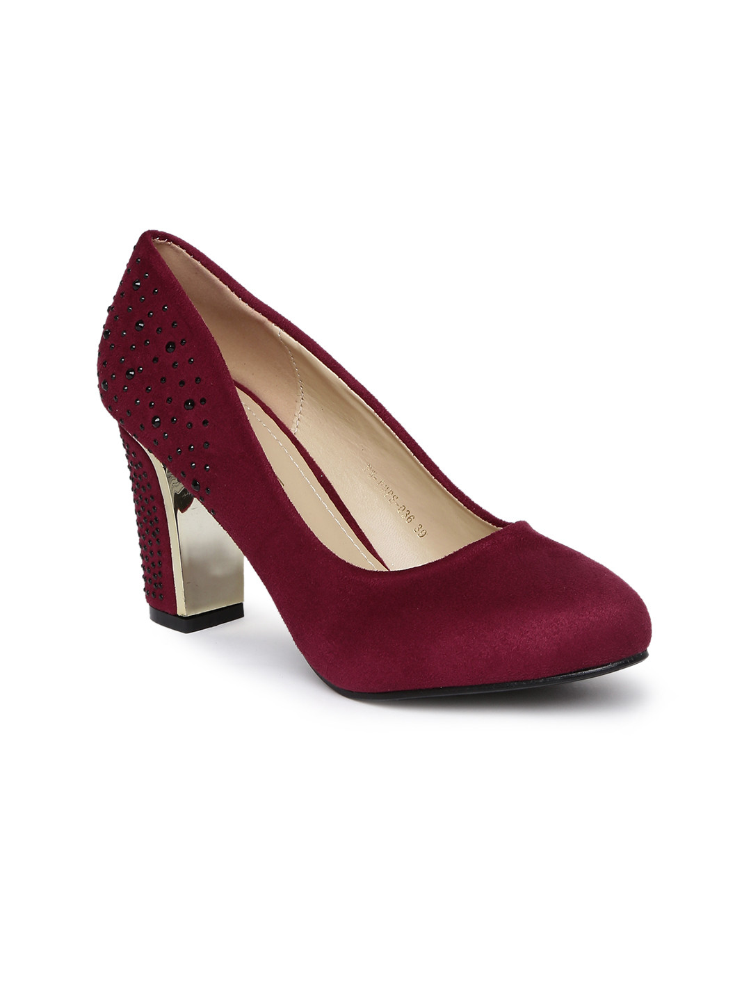 Buy Addons Women Maroon Solid Pumps Heels for Women 2337466 Myntra