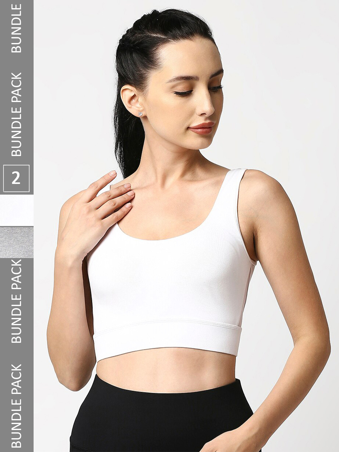 Buy Soie Medium Impact Non Padded Non Wired Long Line Sports Bra Pack