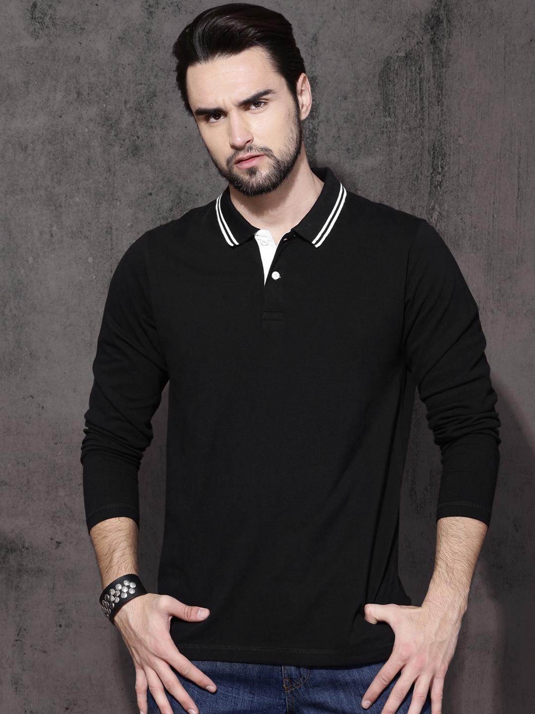 black polo t shirt for men