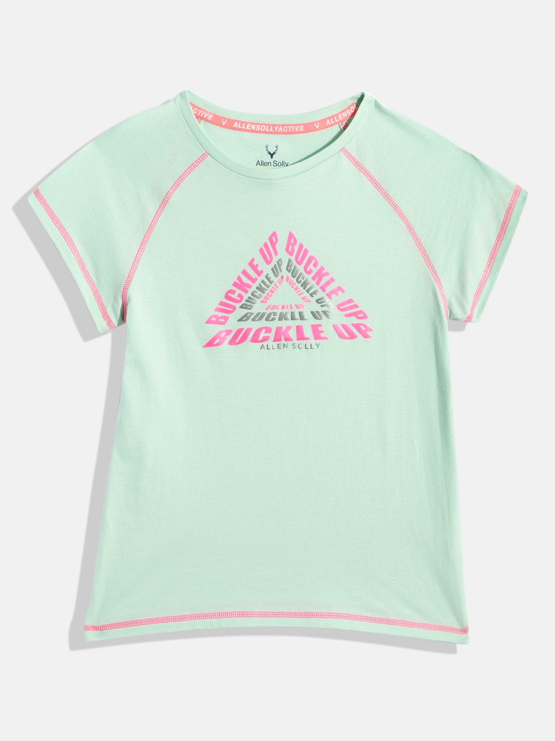 Buy Allen Solly Junior Girls Typography Print Pure Cotton T Shirt ...