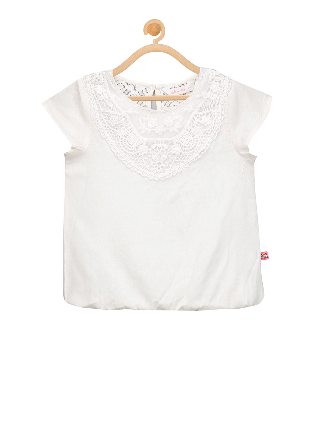 Buy Budding Bees Girls Off White Solid Top - Tops for Girls 2339869 ...