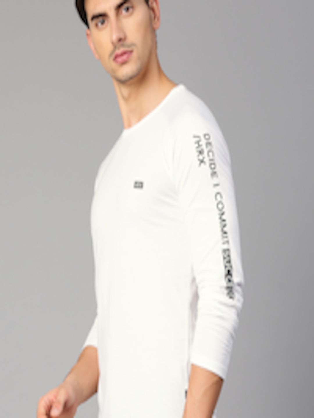 Buy HRX By Hrithik Roshan Men White Solid Round Neck T Shirt - Tshirts ...