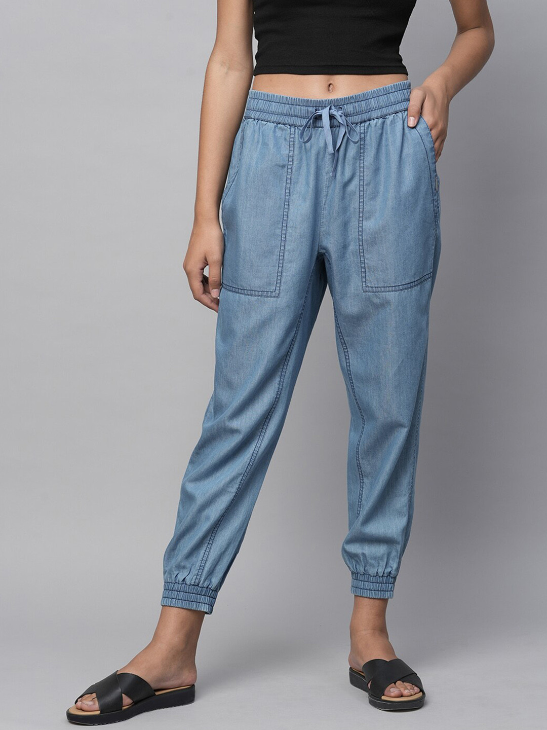 Buy Chemistry Women Mid Rise Cotton Denim Jogger Jeans Jeans for Women 23411666 Myntra