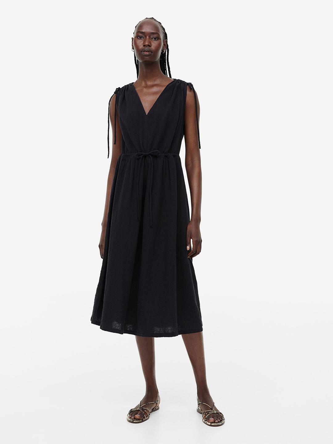 Buy H&M Women Drawstring Detail Cotton Dress - Dresses for Women ...