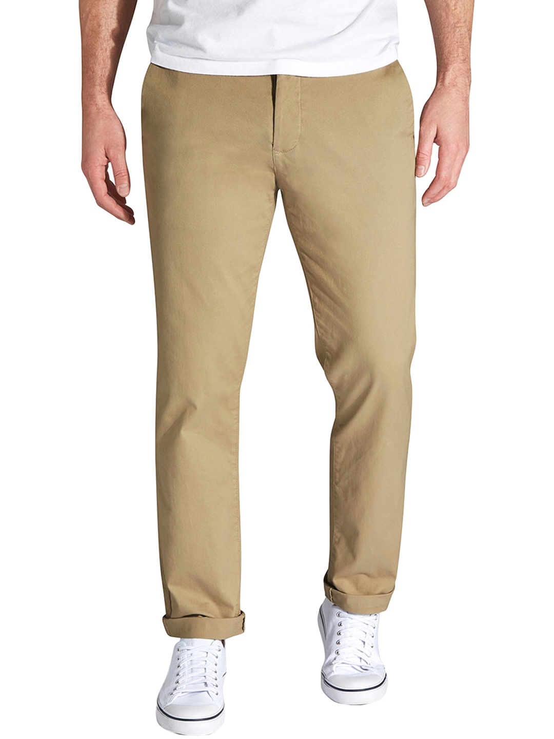Buy Next Men Beige Slim Fit Solid Chinos - Trousers for Men 2341319 ...
