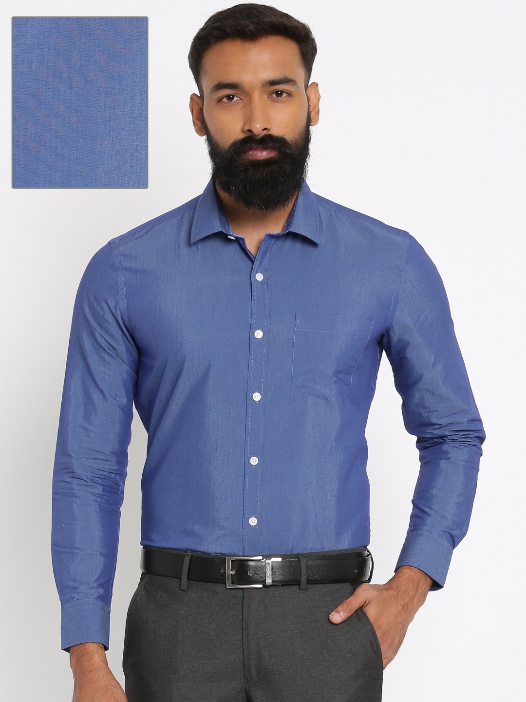 Buy John Miller Men Blue Slim Fit Solid Formal Shirt - Shirts for Men ...