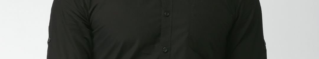 Buy HIGHLANDER Men Black Slim Fit Solid Casual Shirt - Shirts for Men ...