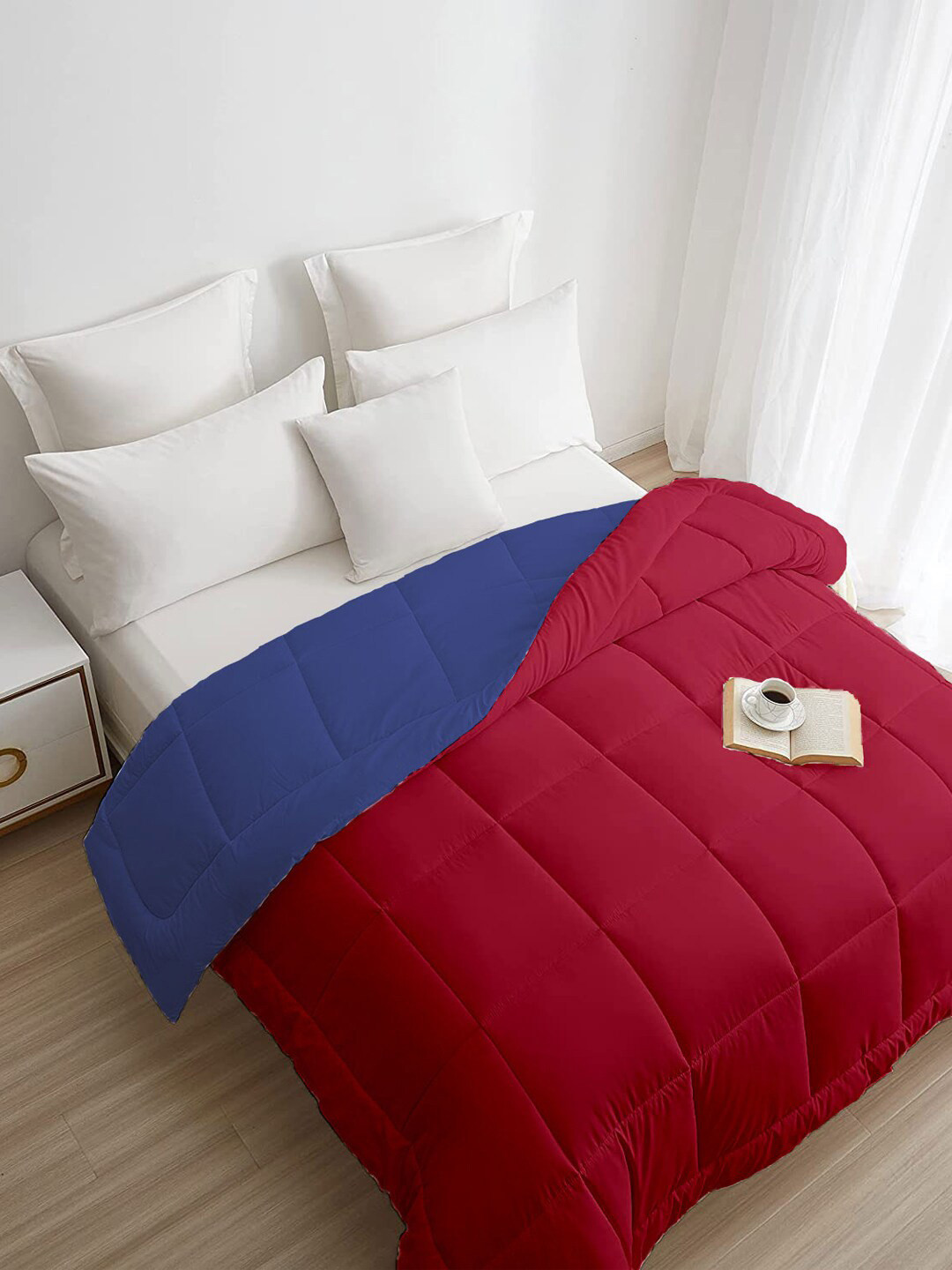 Buy MYTRIDENT Red Blue Mild Winter Double Bed Comforter Blankets