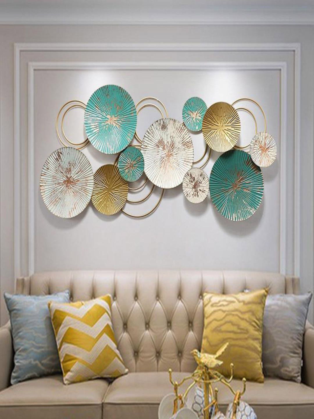 Buy The Art House Green & White Textured Pendent Frame Wall Decor