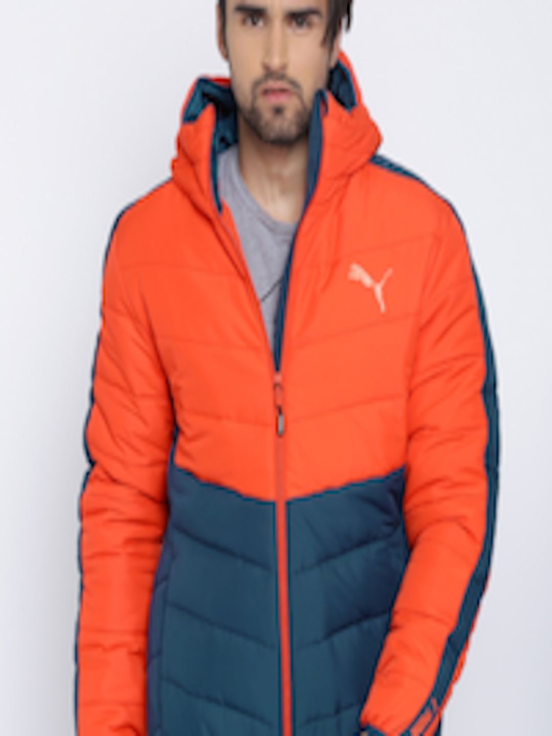 Buy Puma Men Orange & Blue Solid ESS WarmCELL Padded Jacket - Jackets ...