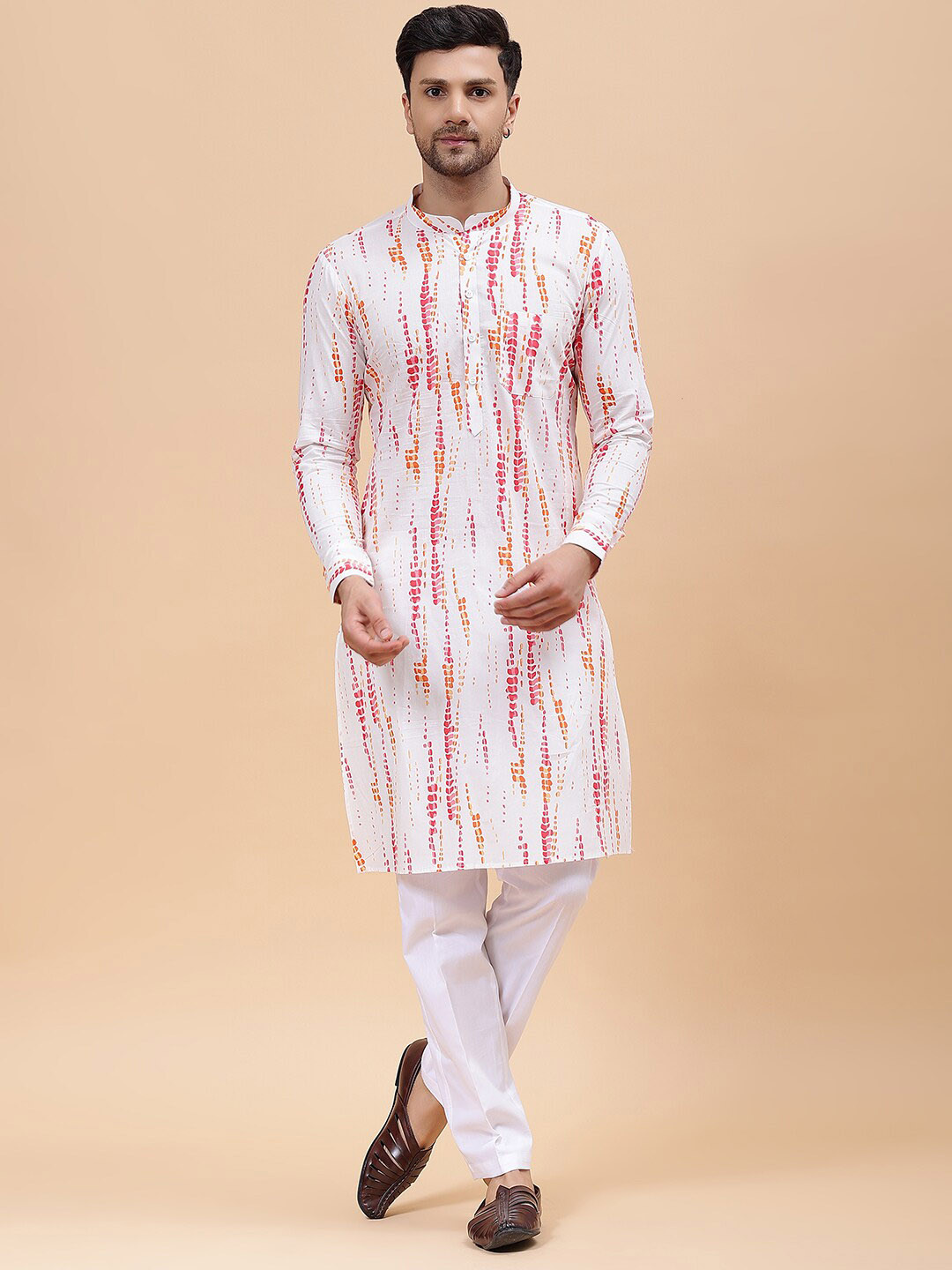 Buy See Designs Tie And Dye Straight Pure Cotton Kurta Kurtas for Men