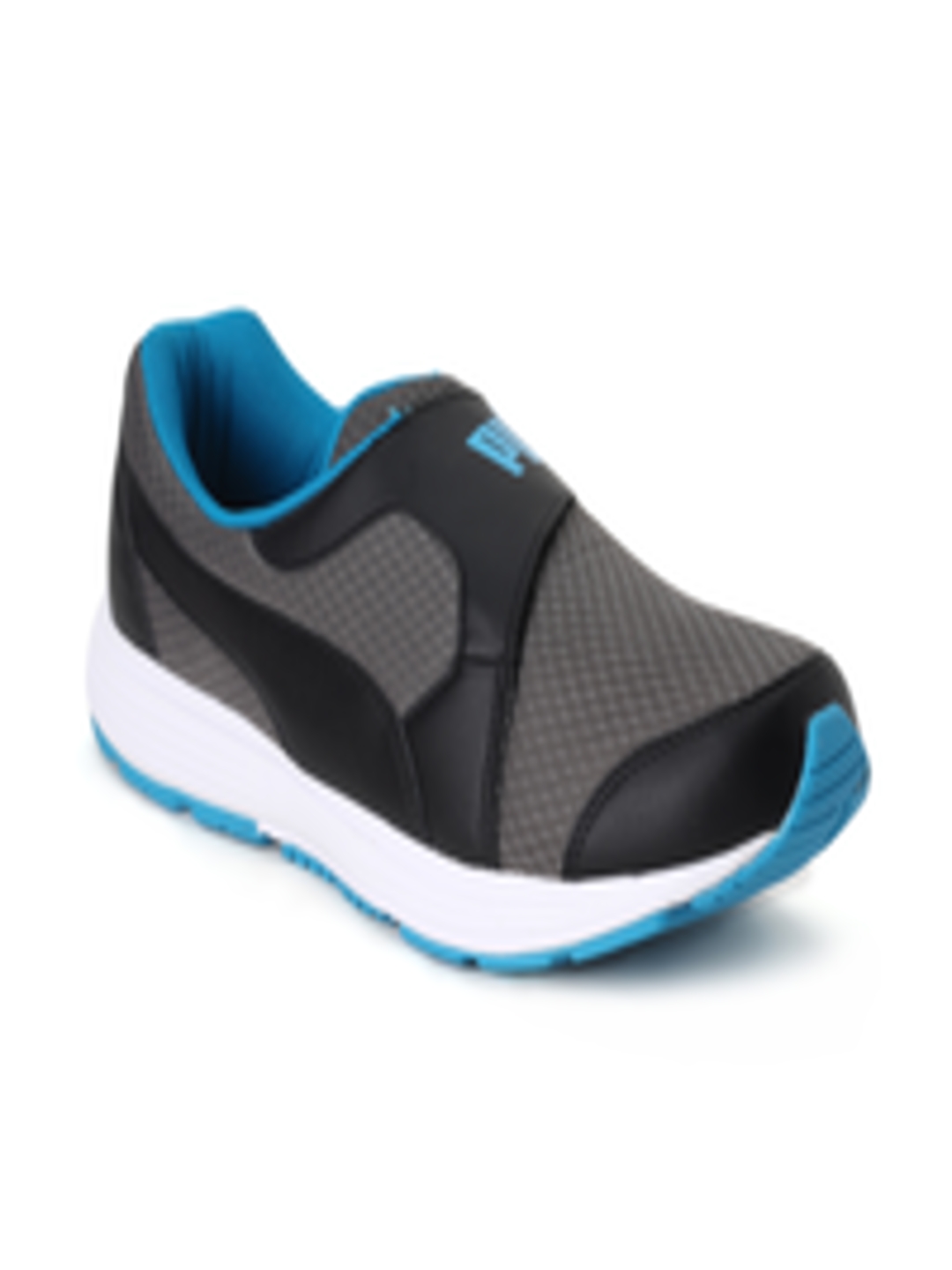 Buy Puma Men Grey Black Reef Slip On Leather Running Shoes - Sports ...