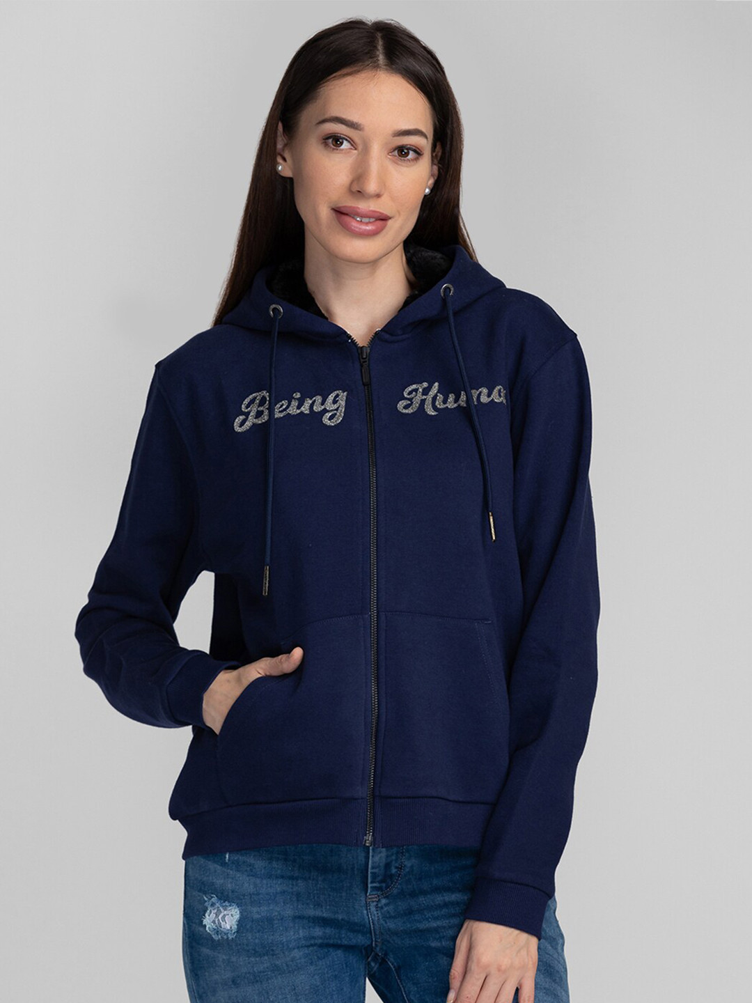 Charcoal Long Sleeve Women's Sweatshirt By Being Human Clothing