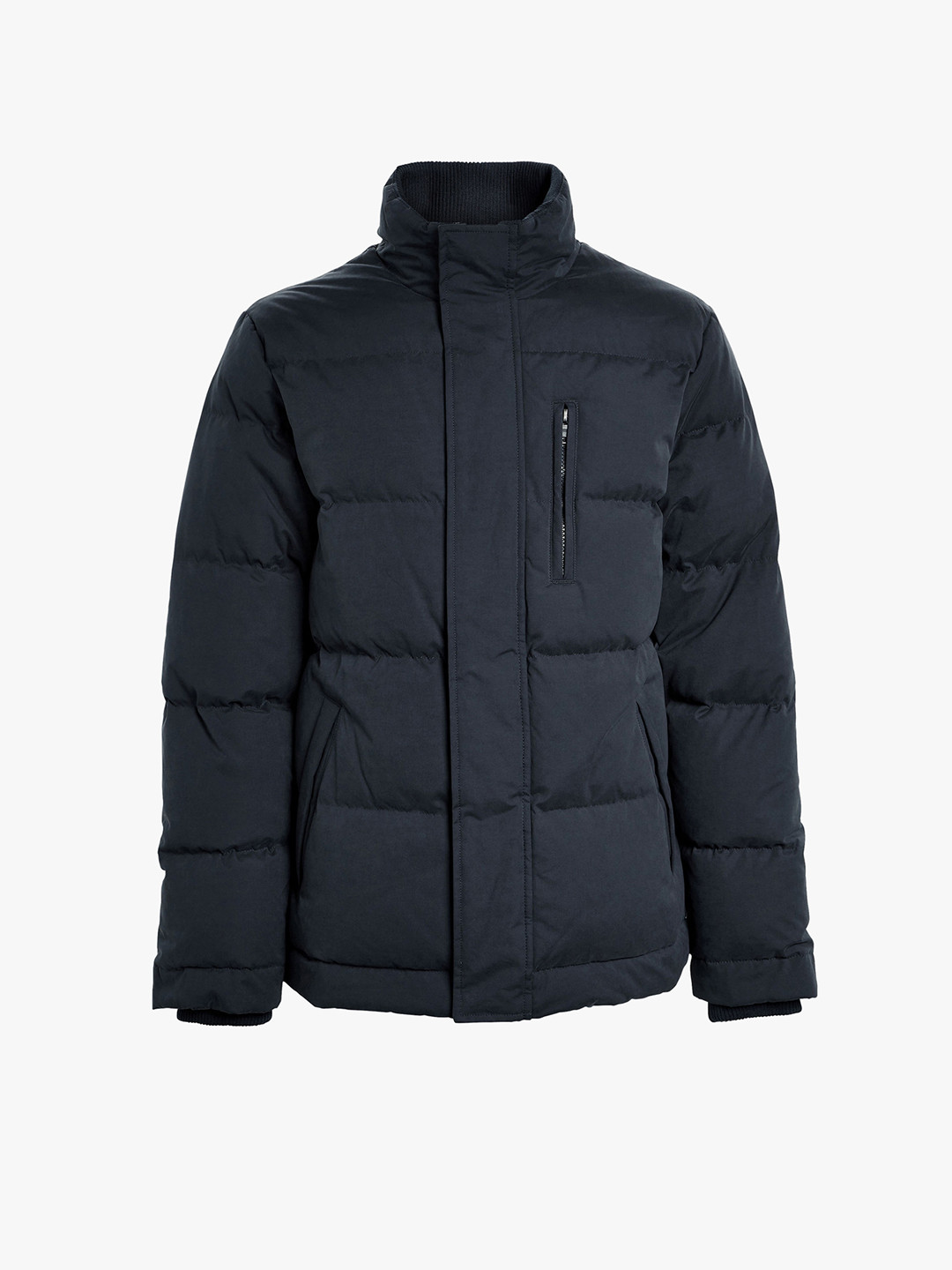 Buy Next Men Navy Blue Solid Puffer Jacket - Jackets for ...